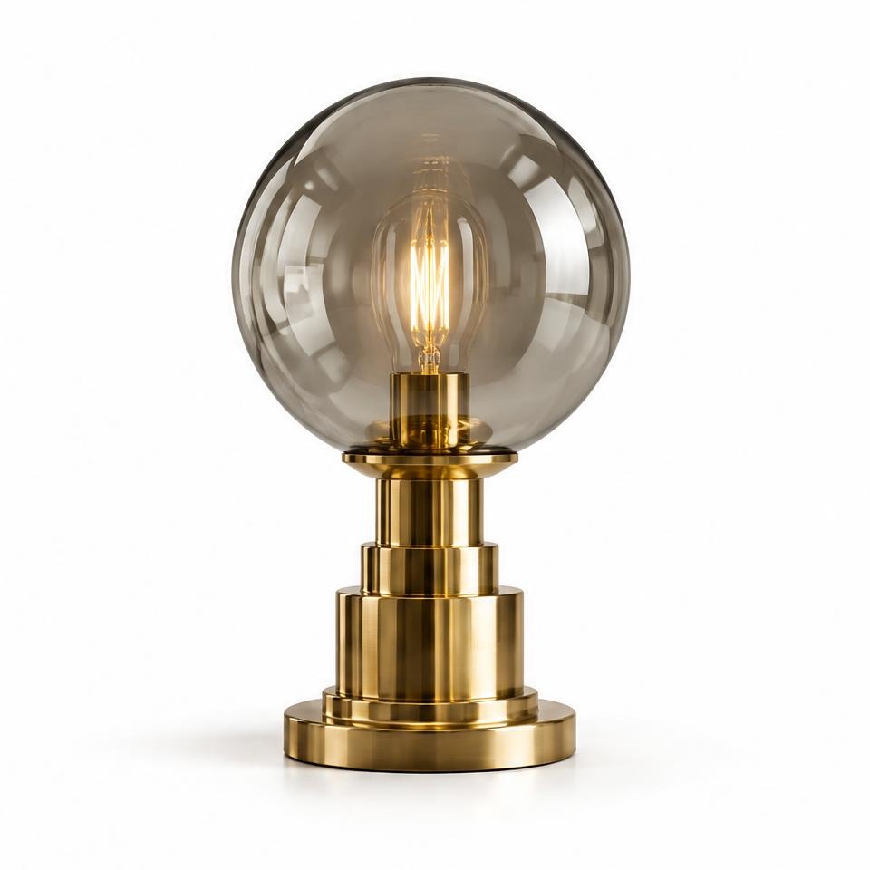 Brass globe table lamp #20