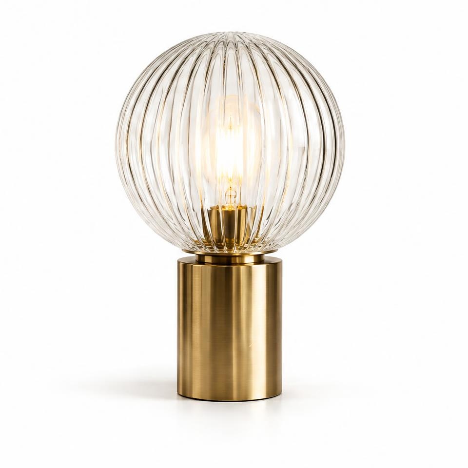 Brass globe table lamp #40