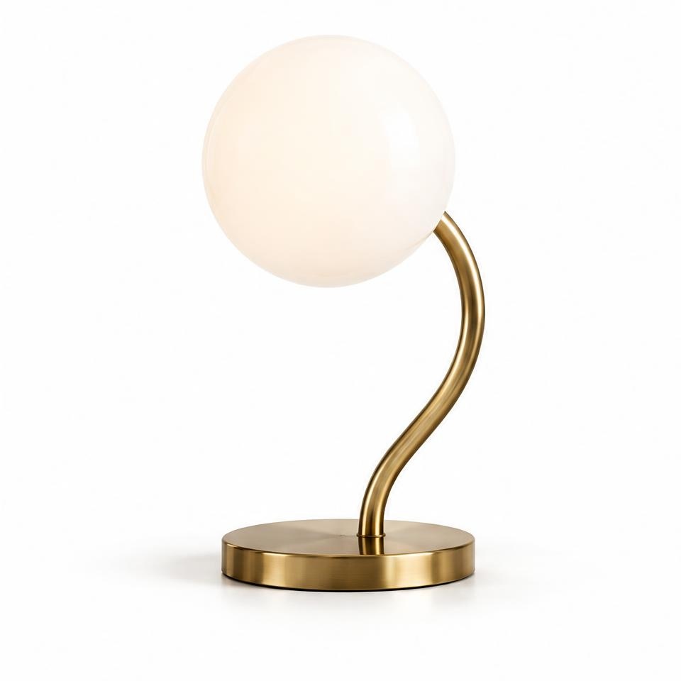 Brass globe table lamp #30
